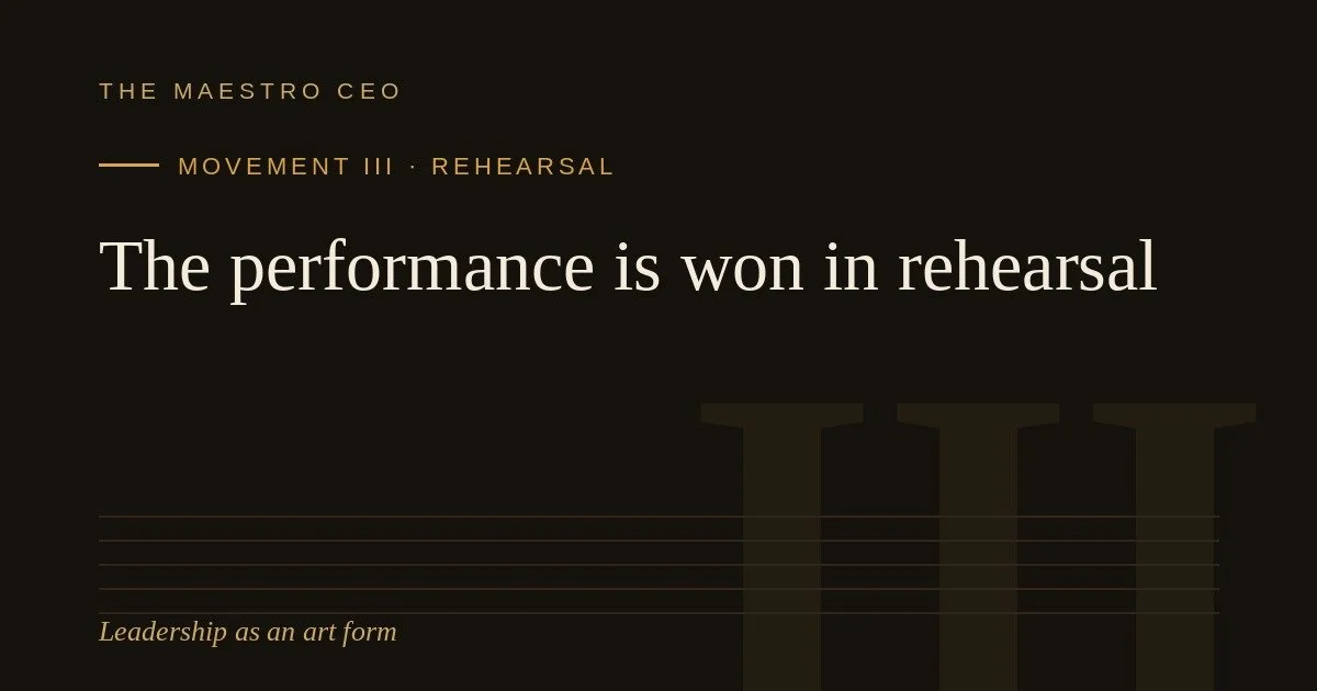 The performance is won in rehearsal