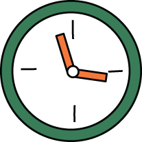 Klokke som viser klokken 14:55