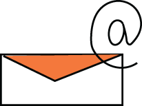 Et lukket fragtbrev eller konvolutt med en orange klaff.