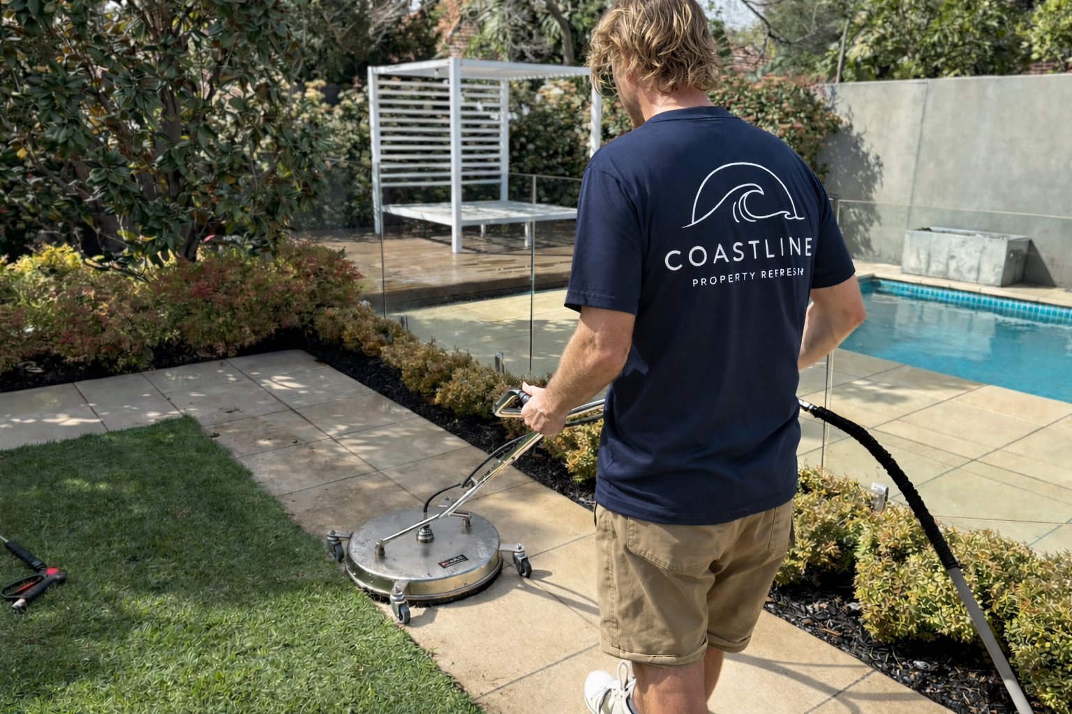 Gold Coast rental property exterior refresh and garden tidy.