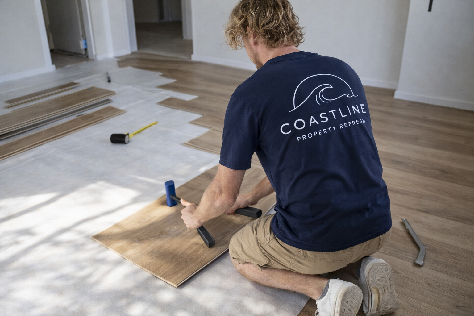 Pre-sale property refresh with new hybrid flooring installed in Oxenford