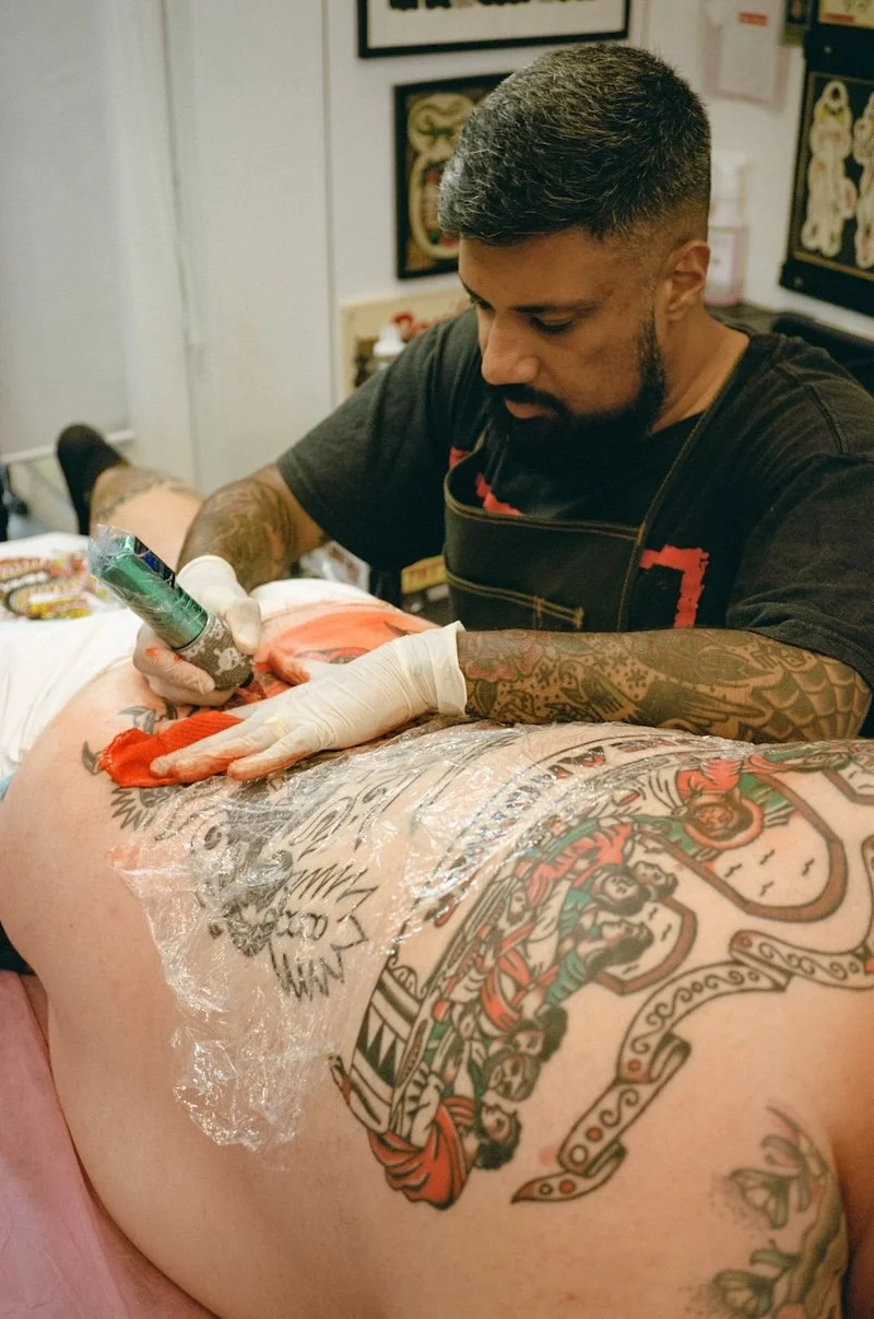 Traditional back piece made by Daniel Joseph at Tattoo Rosie's Surry Hills
