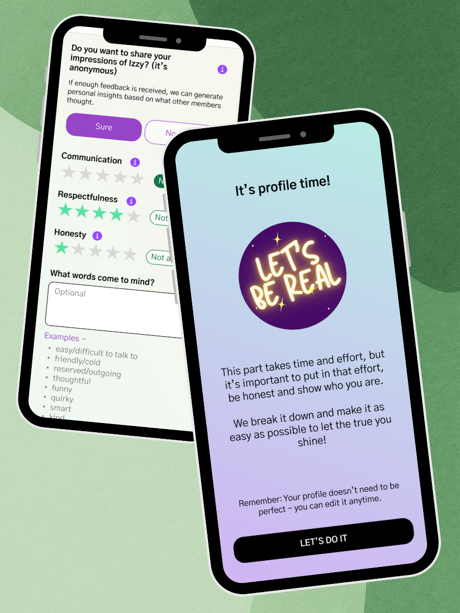 Screen shots from the hi-jump app encouraging honesty, respect and good communication