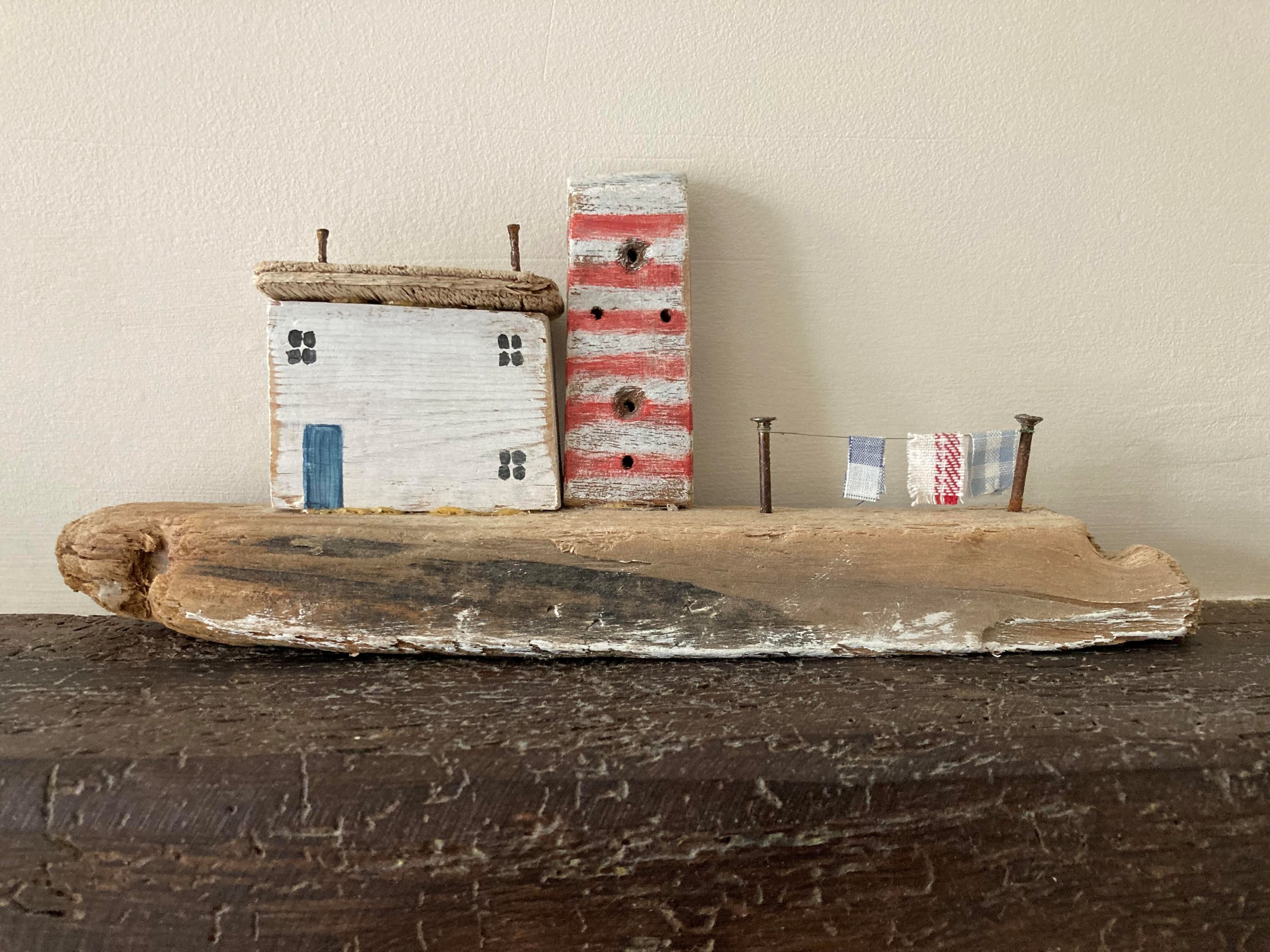 wooden beach hut scene