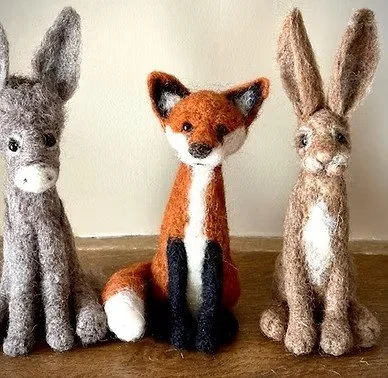 workshop - needlefelt a simple fox, hare or donkey