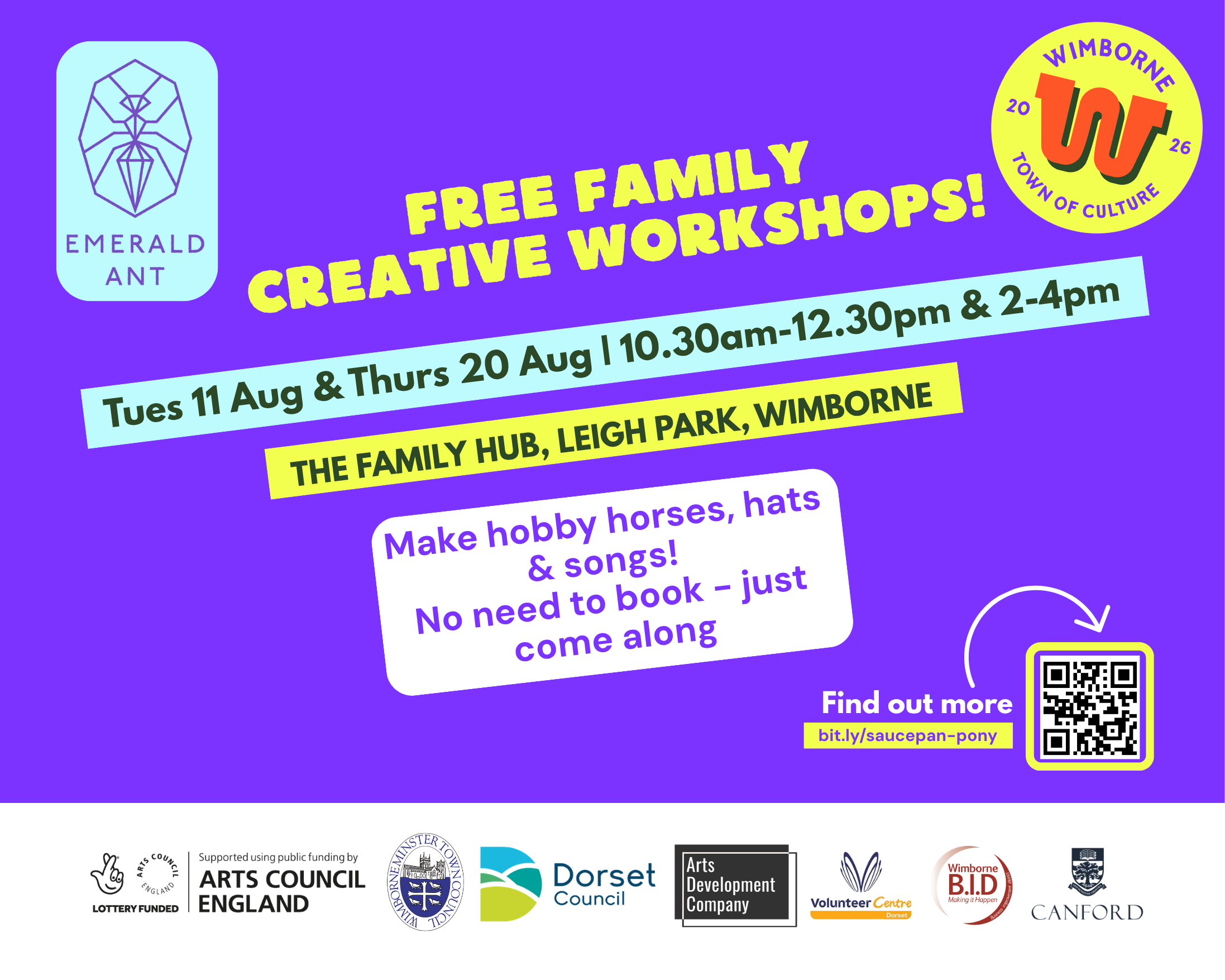 saucepan ponies: free creative workshops with emerald ant
