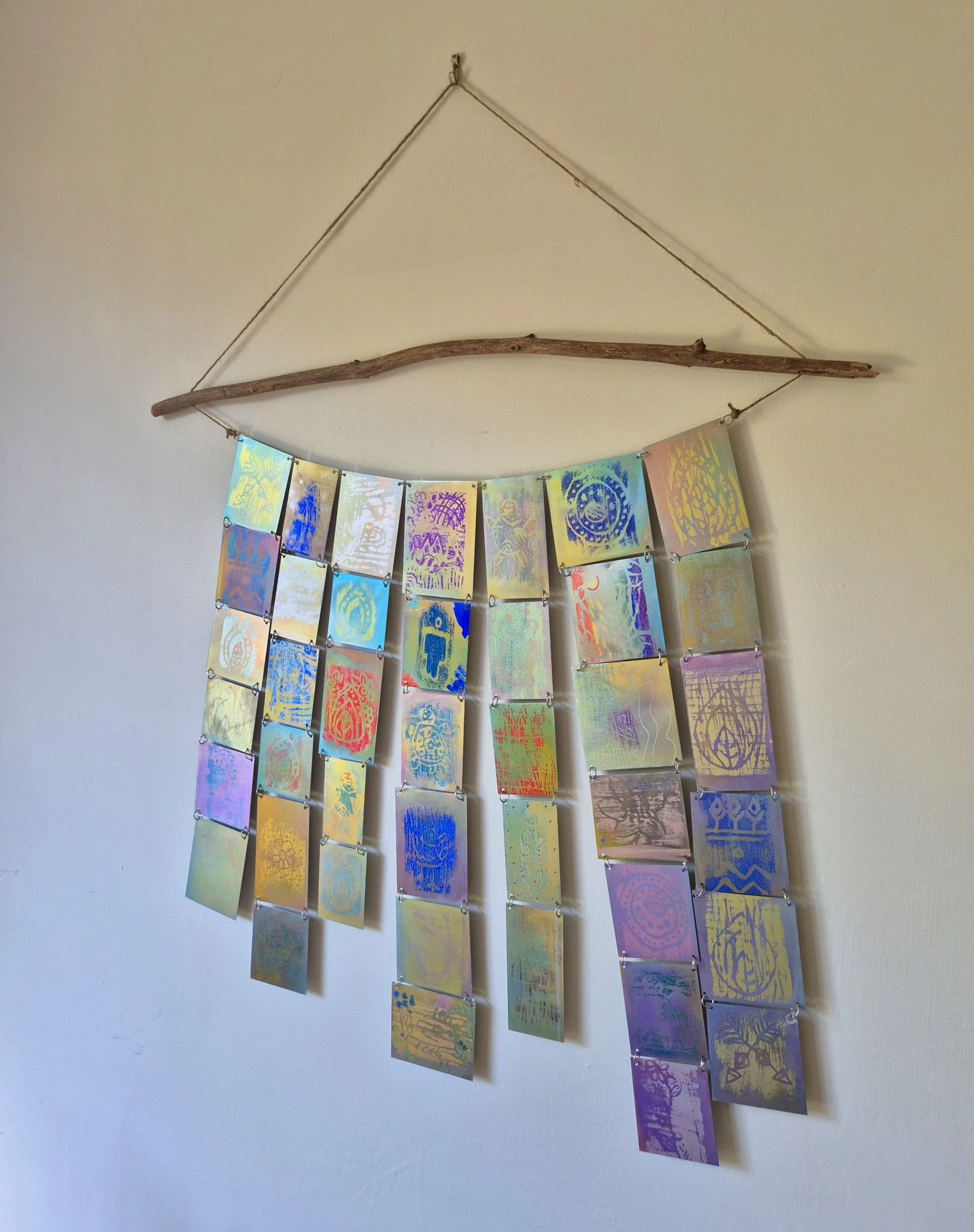 exhibition of anodised aluminium wall hanging
