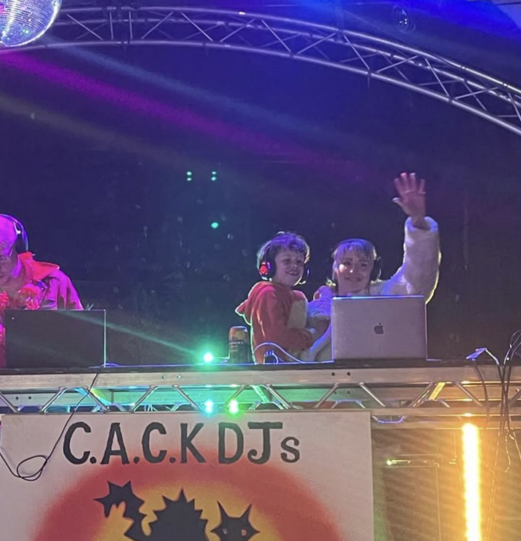 Bangers and Ash with their Children DJ'ing at a Festival in Sussex