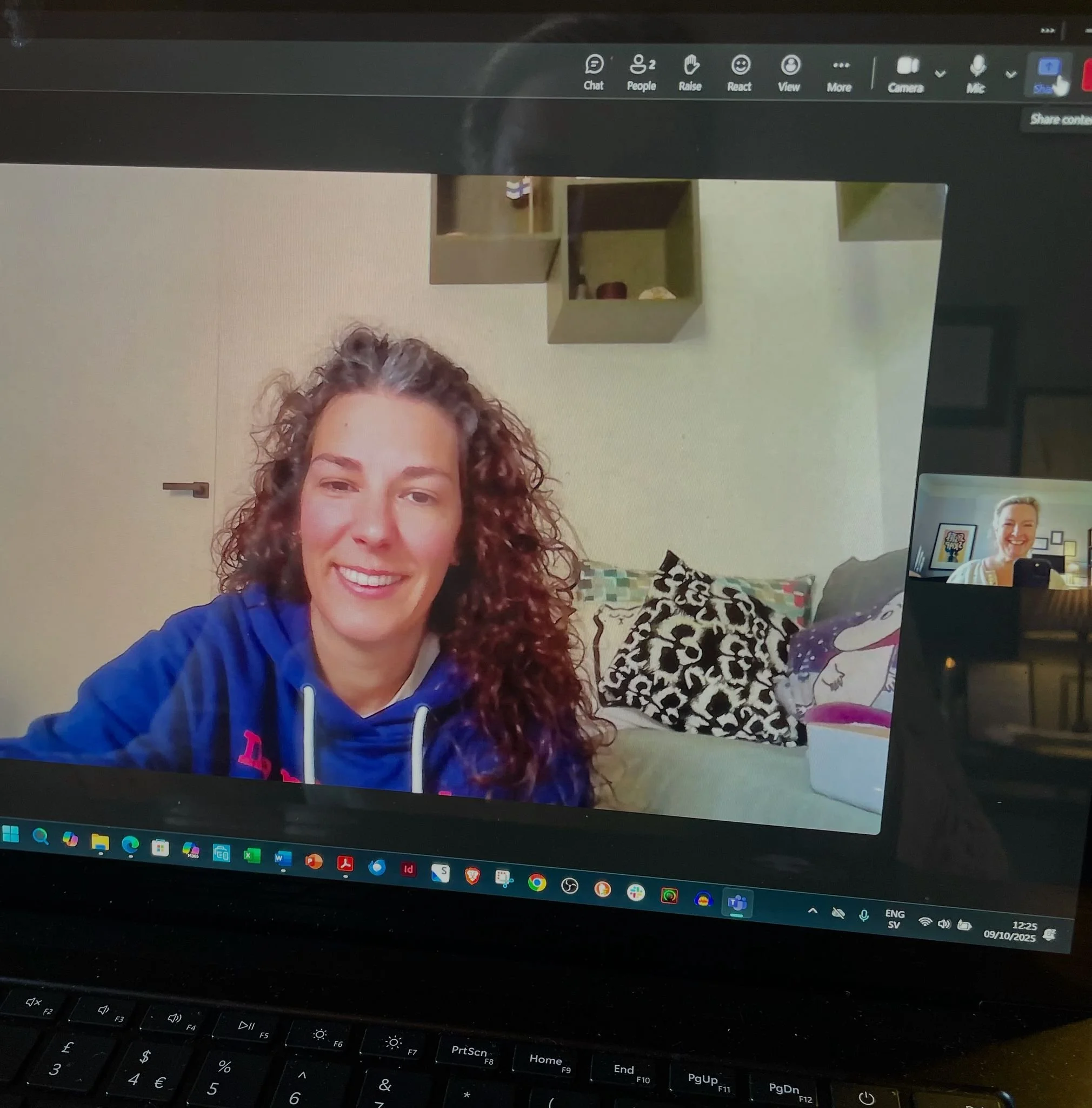 Woman in video call