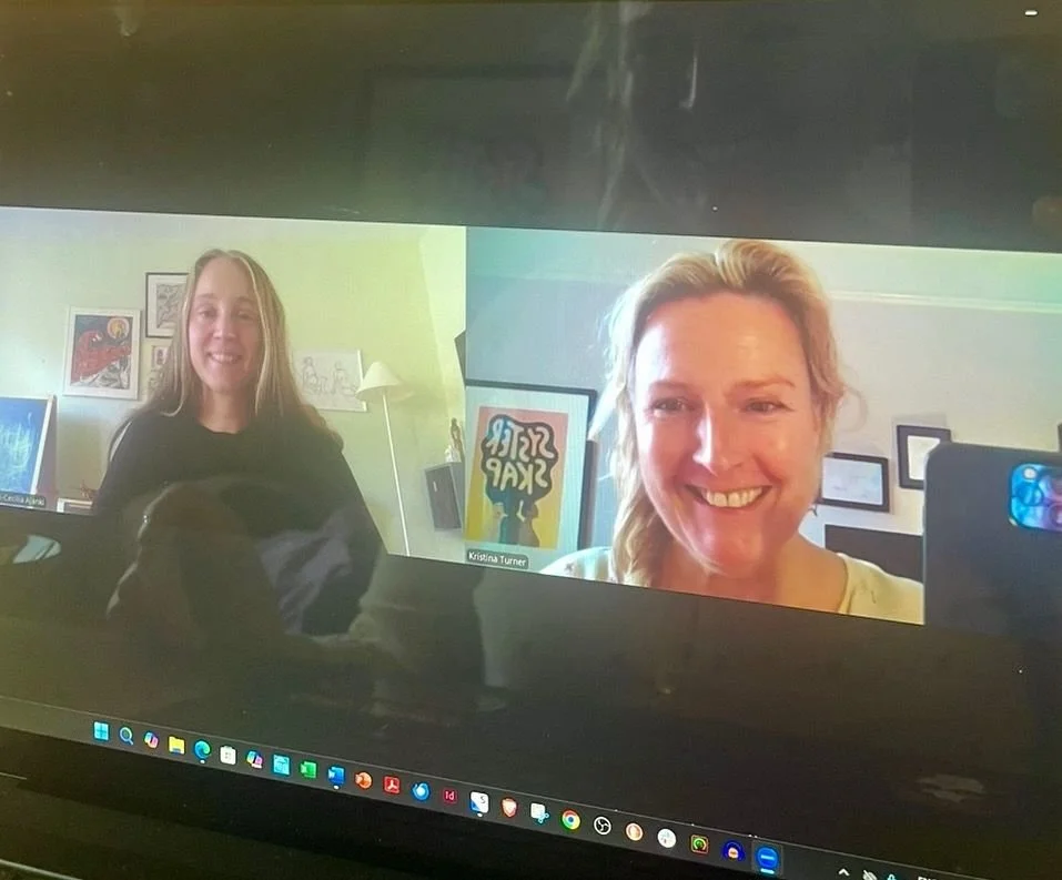 Two woman in a video call