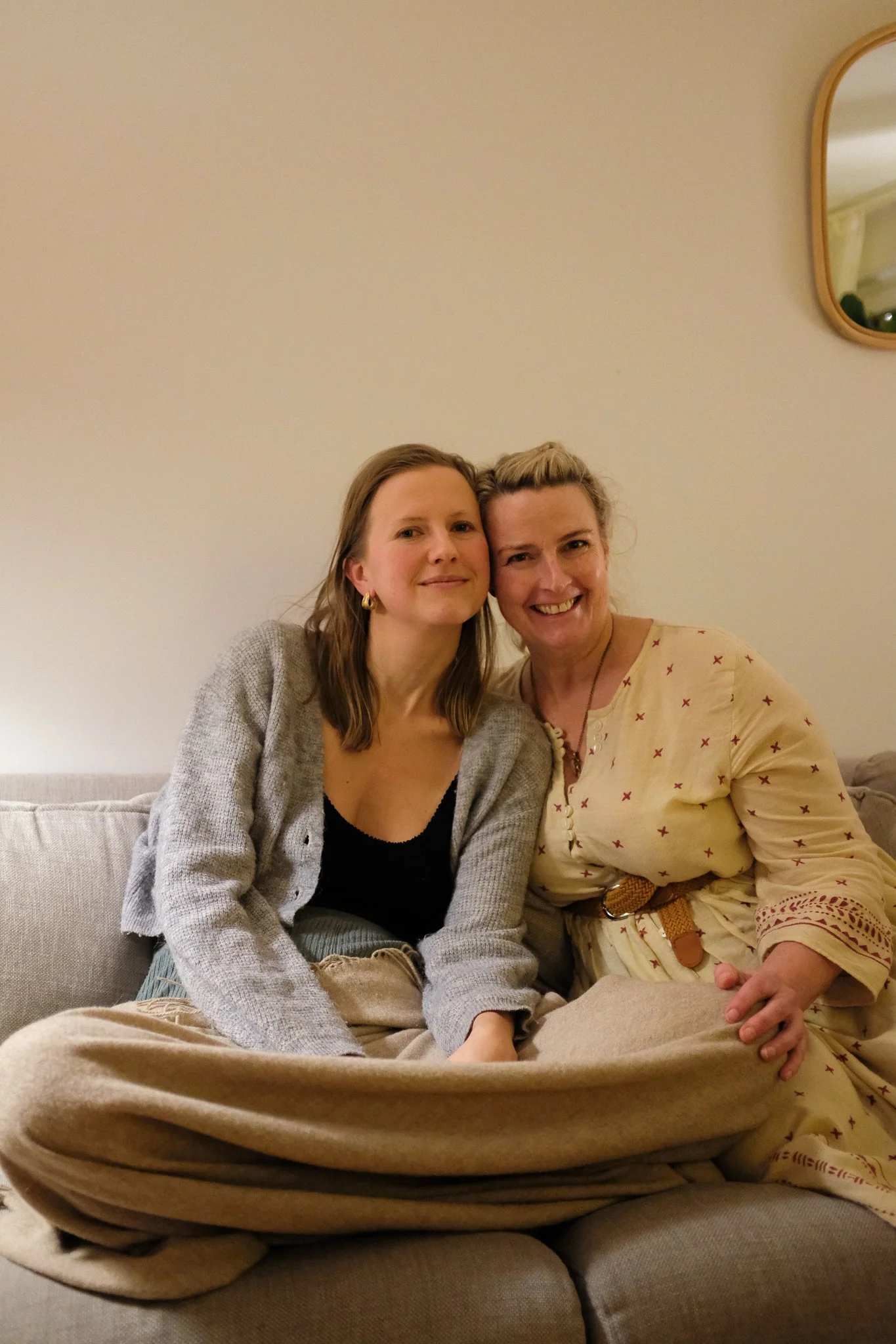 two woman hugging