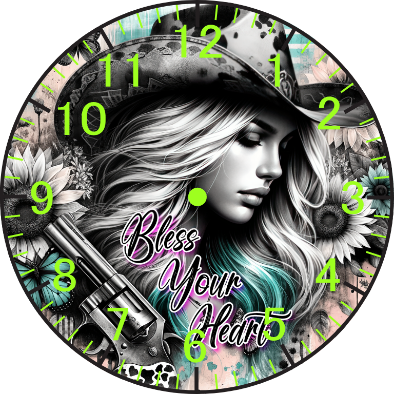 bless your heart 20cm clock