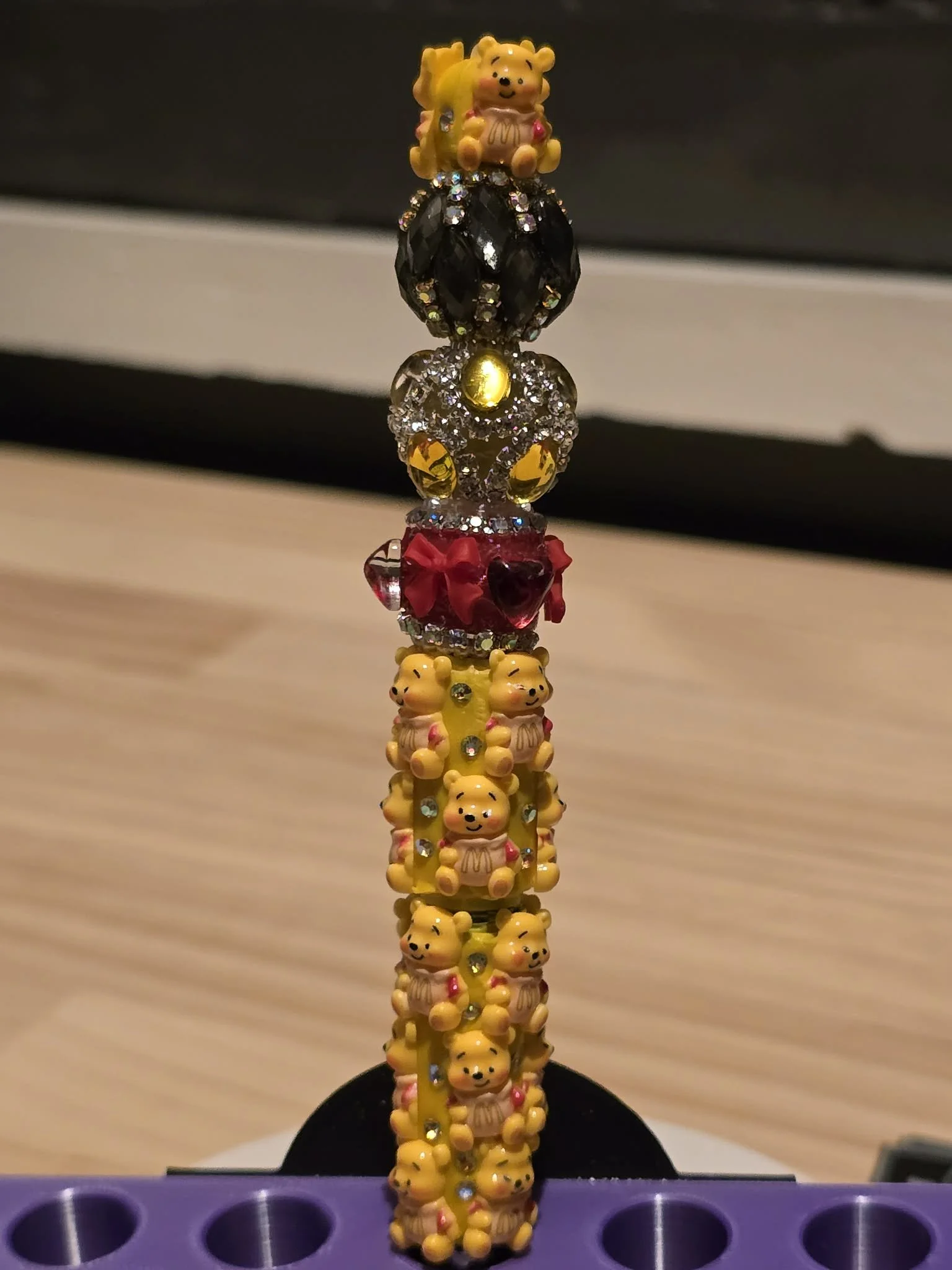 yellow bear beaded pen