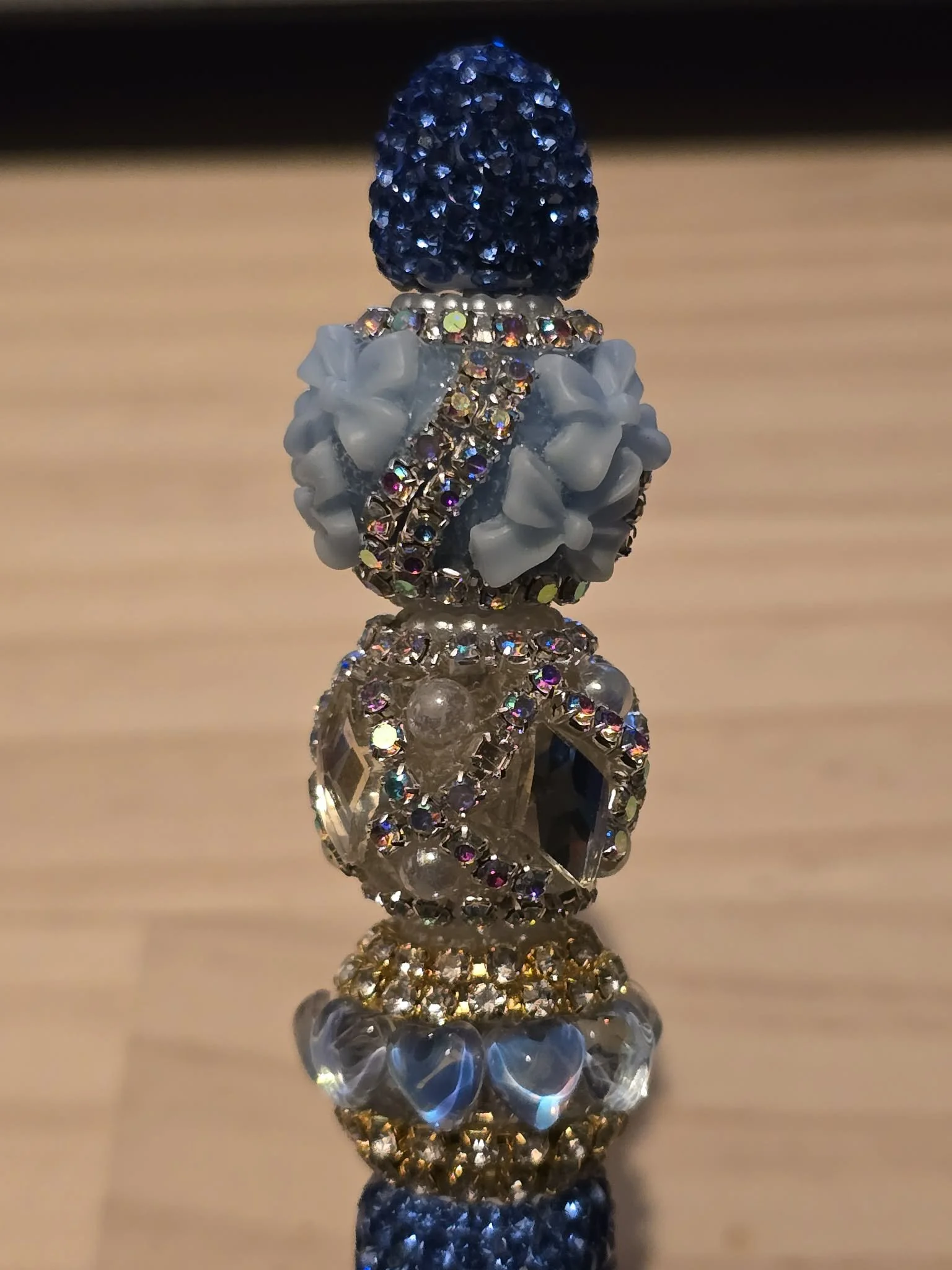Blue beaded pen