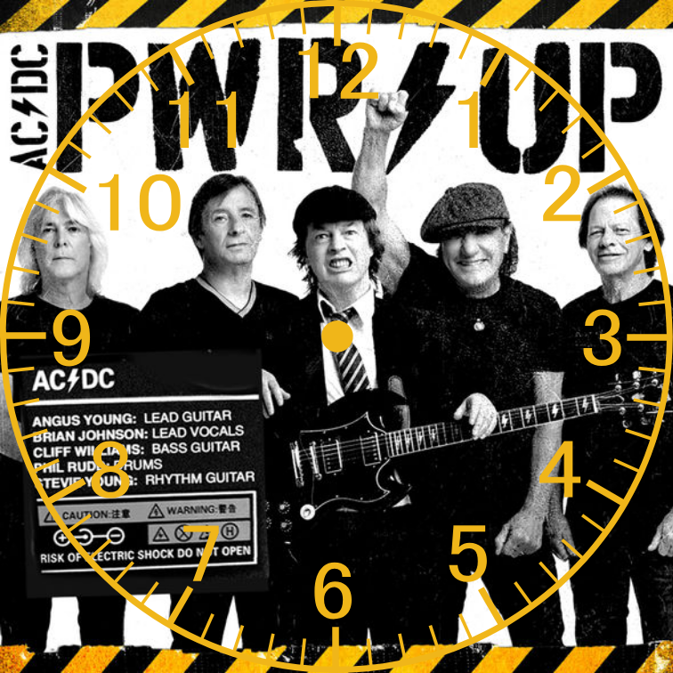 acdc 20cm square clock