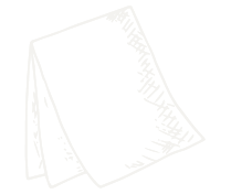 Outline illustration of two blank playing cards.