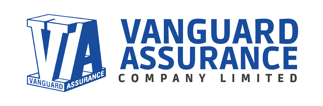 Vanguard Assurance Company Limited logo with a 3D blue and white emblem and bold blue and black text.