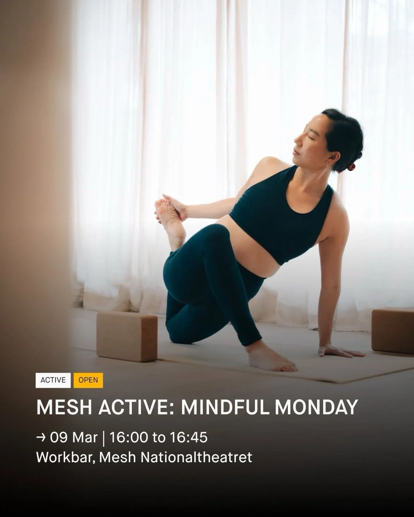Start your week with a Mindful Monday yoga session at @meshoslo 🌱✨

A 45-minute, office body&ndash;friendly yoga session to release tension in your neck, shoulders, and hips.

Date: Monday, 9th March
Time: 16:00&ndash;16:45
Location: Mesh Nationalth