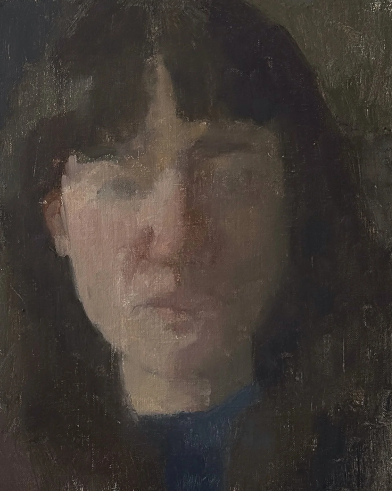  Self Portrait (Face)  
£400 (framed)  
10 x 8 in | Oil on Linen | 2026