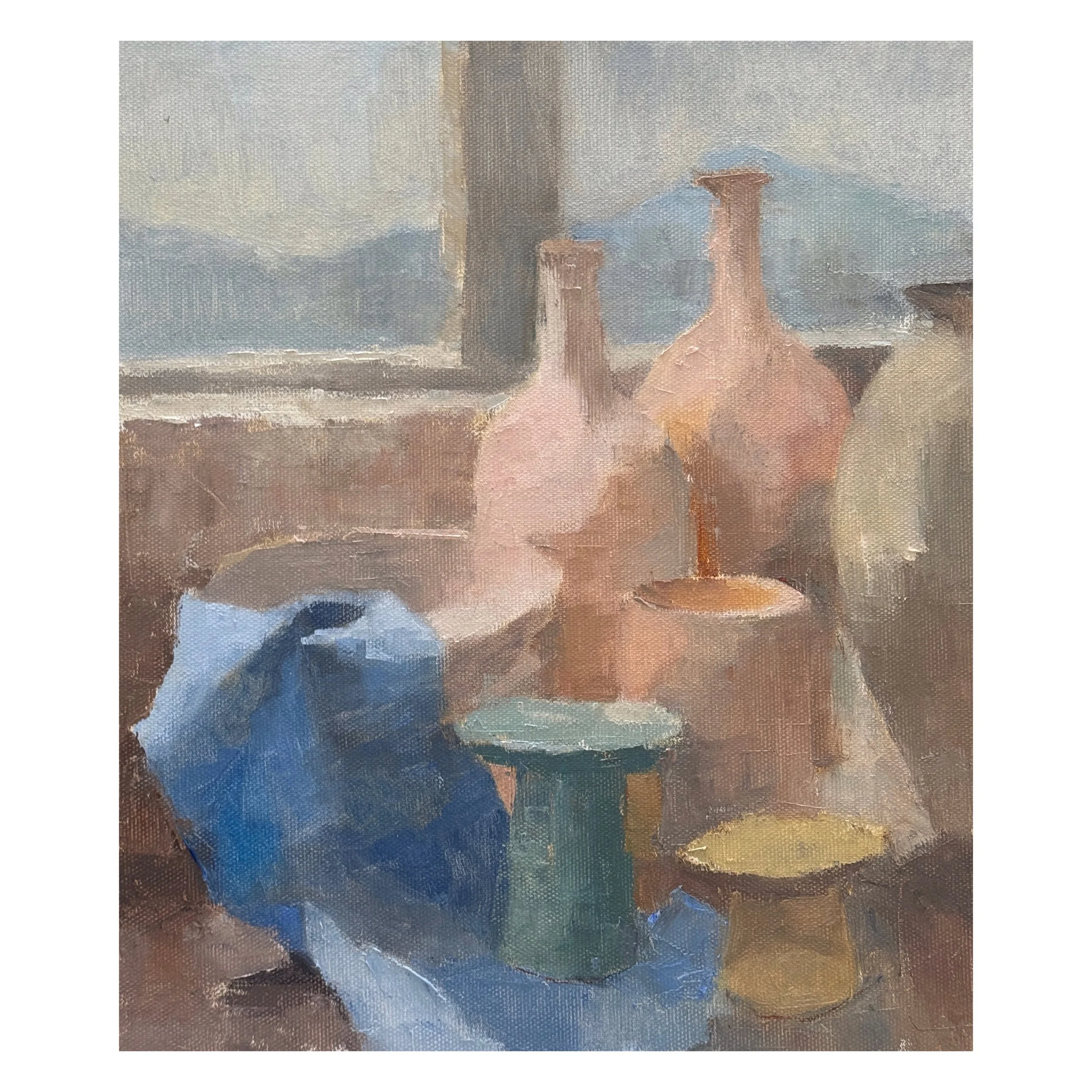  Geometry in a Pottery Studio  
£250 
12 x 10 in | Oil on Canvas | 2025