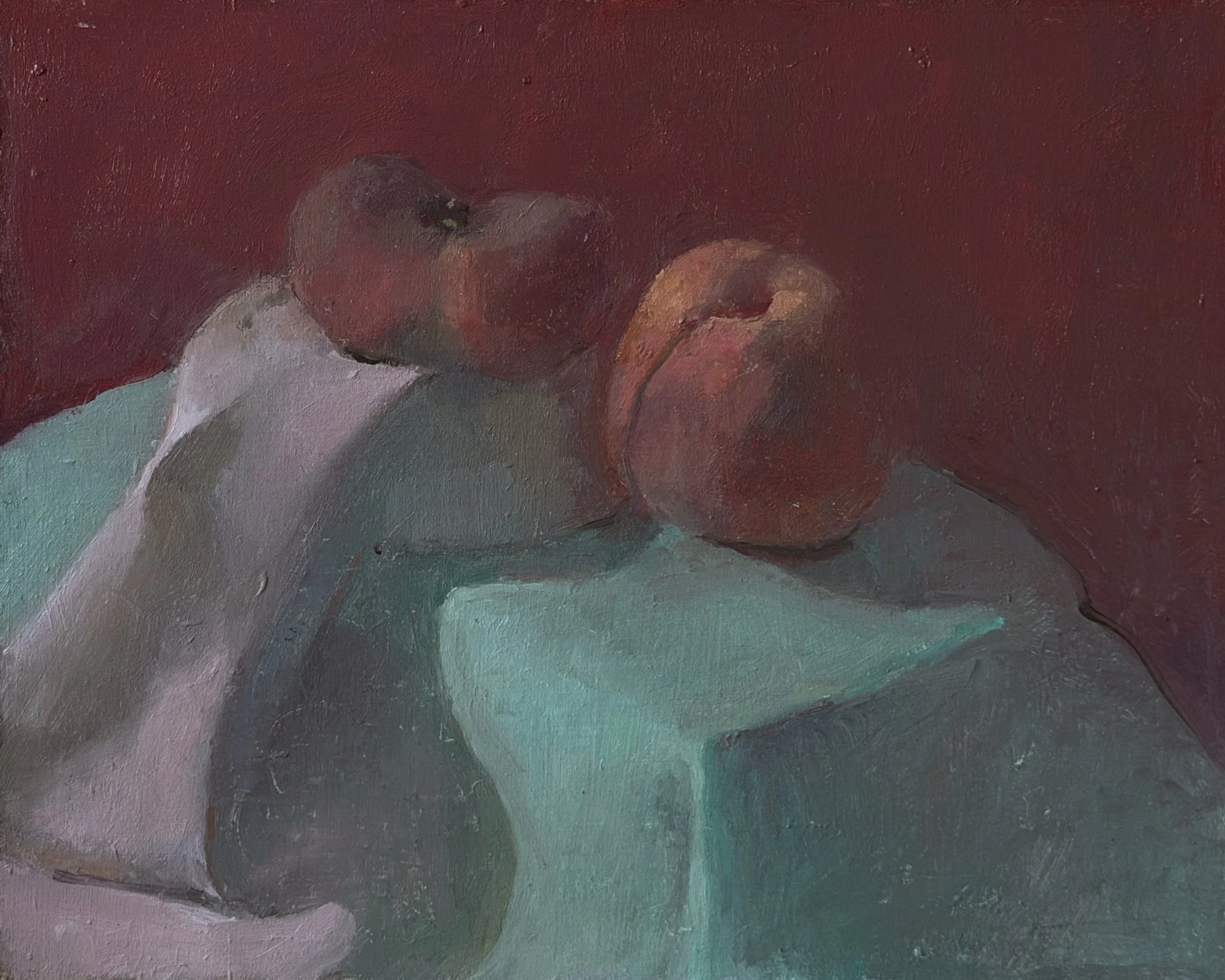  Composition of Red and Green  
£420 
10 x 8 in | Oil on Board | 2026