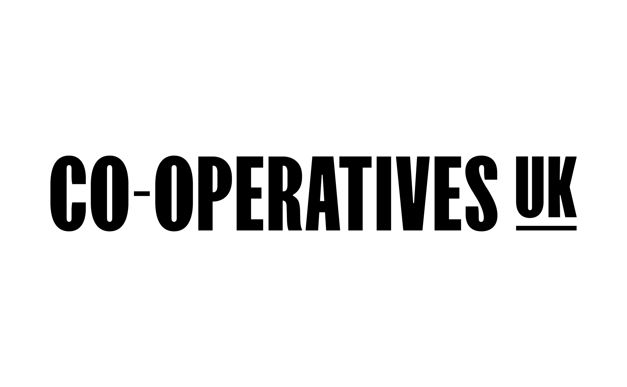 Logo of CO-OPERATIVES UK in black and white.