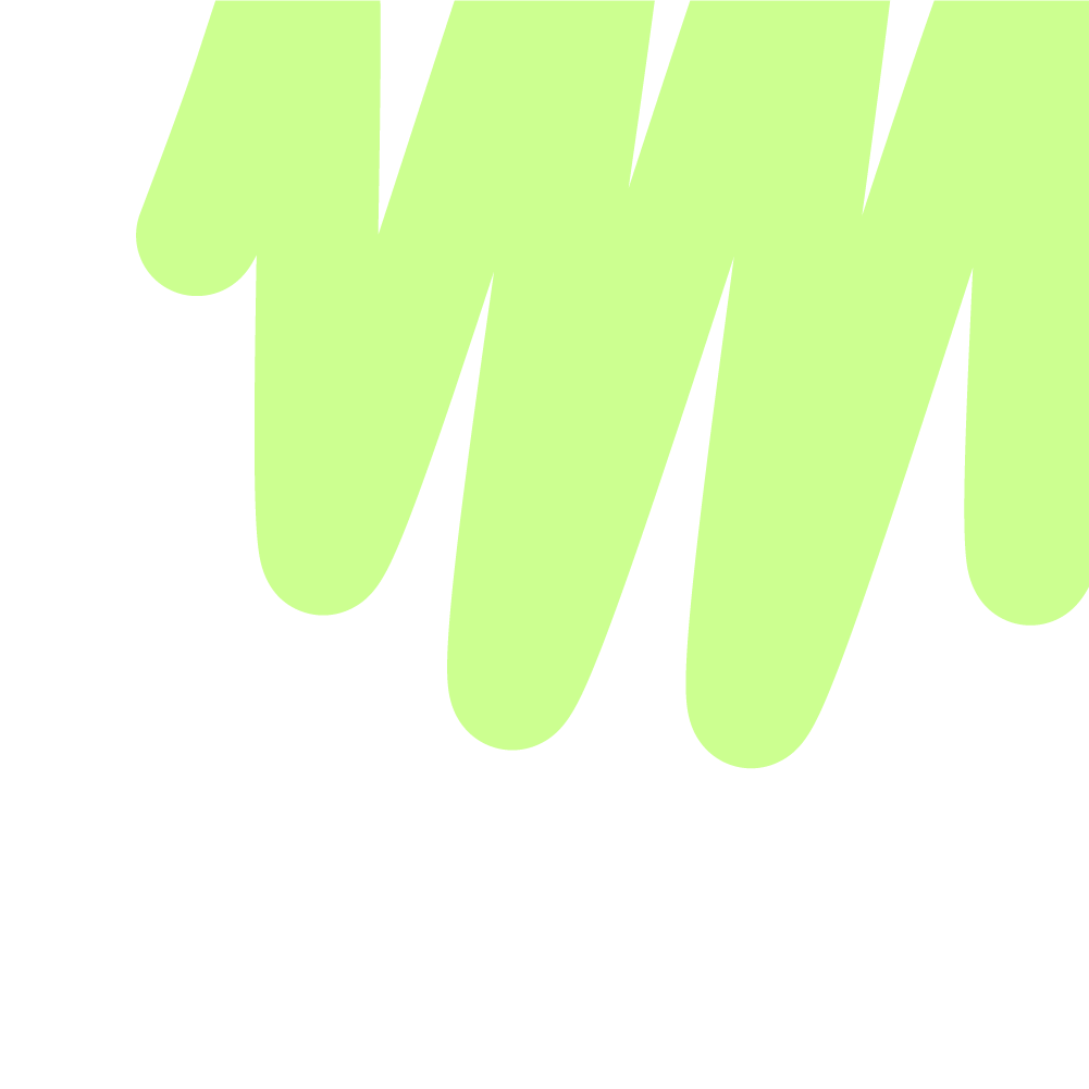 A thick, zig-zag doodle shape in a neon green colour