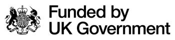 Simple government logo that reads 'Funded by UK government'
