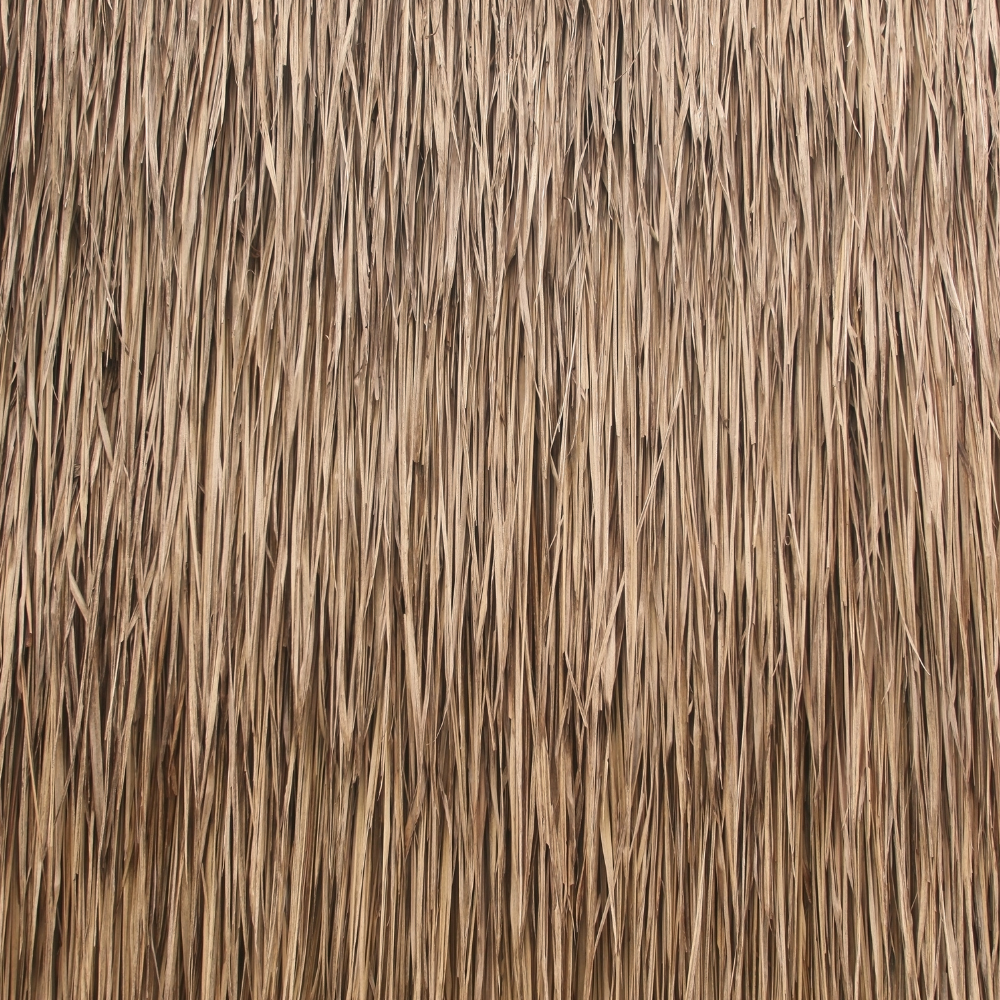 Close-up of dried brown thatch grass.
