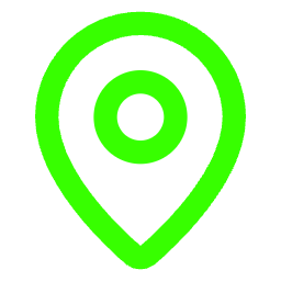 A green map pin icon with multiple concentric circles inside.