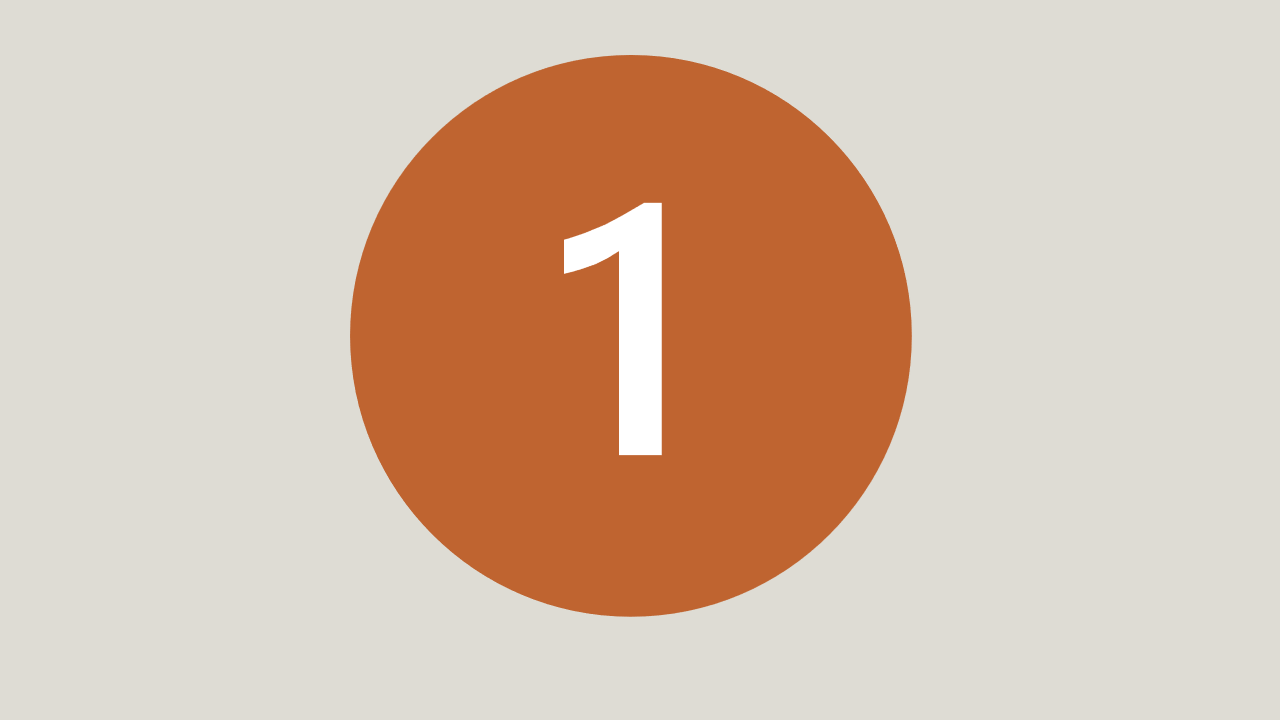 A white number 1 inside an orange circle.