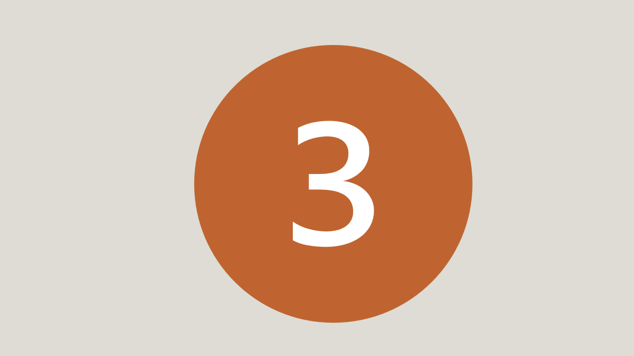 A white number 3 inside an orange circle.