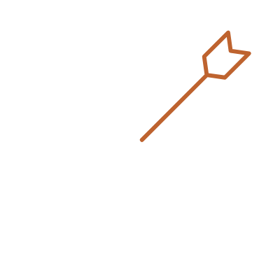 Archery target with an arrow hitting the bullseye