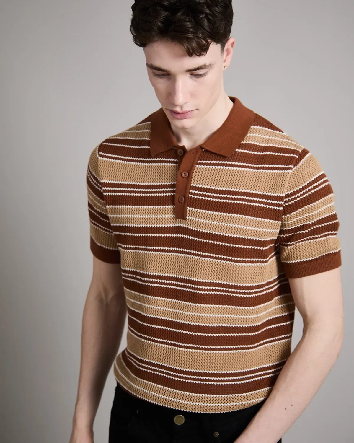 Paul Galvin Knitted Stripe Polo