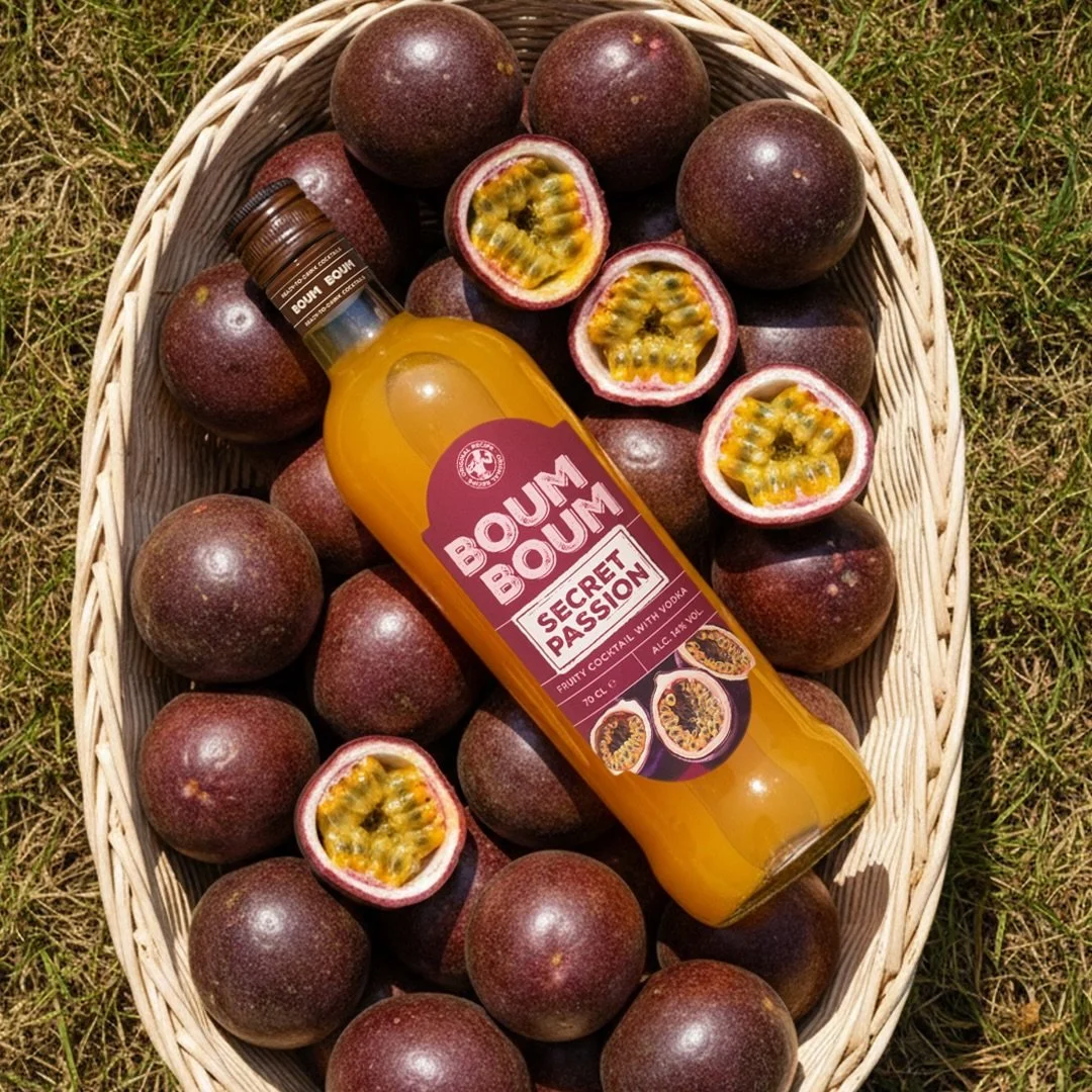 Pure passion fruit pur&eacute;e kisses with a whisper of vodka (14%), this is Secret Passion.
Raw flavours and pure delight.

#Boumboumcocktails #SecretPassion #Readytodrink

Drink responsibly