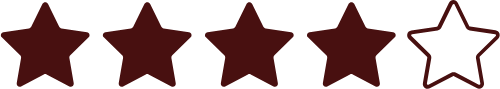 Étoiles de notation, quatre étoiles pleines et une étoile vide, en couleur marron