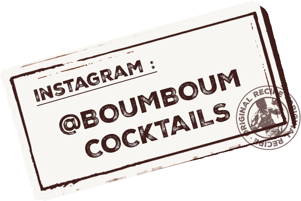 Une affiche promotionnelle pour un compte Instagram @BOUMBoum cocktails.