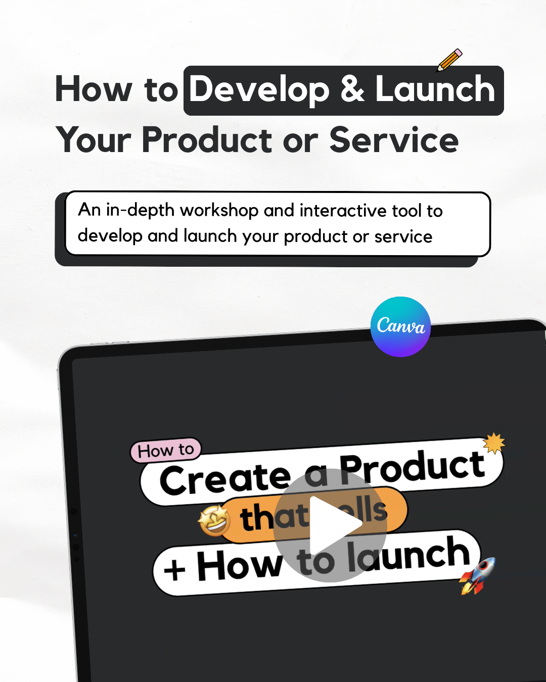 How to Develop and Launch Your Product or Service Workshop + Interactive Tool
