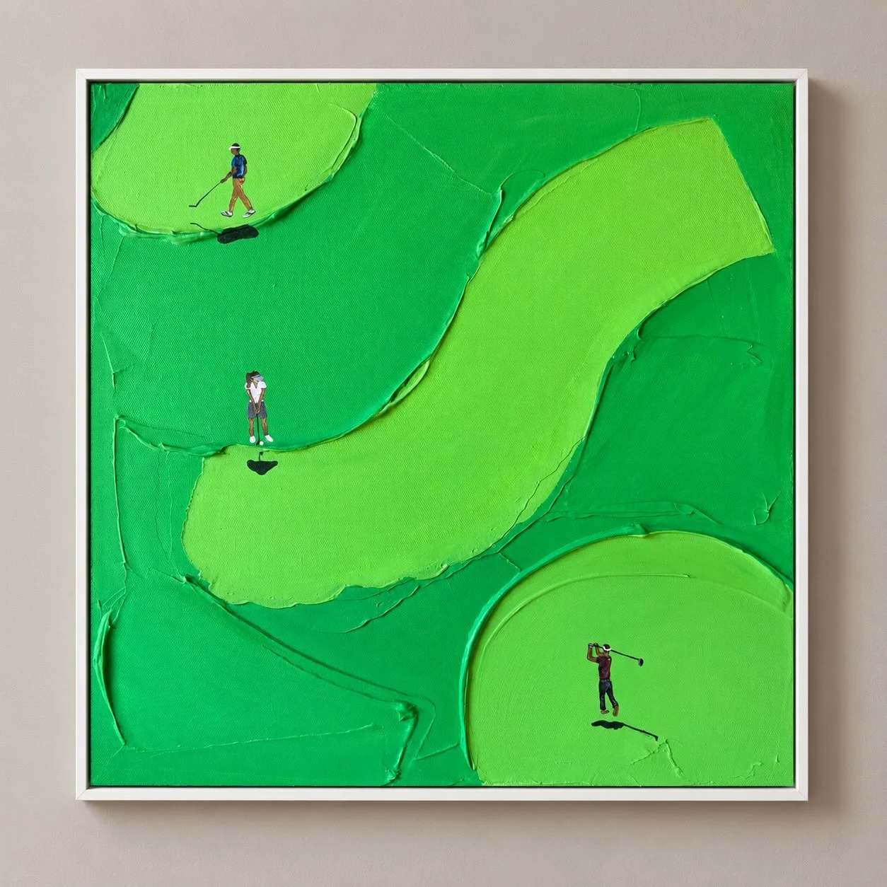Commissioned piece - not for sale. 

Golfers | 40 x 40 cm

Acrylic on canvas
