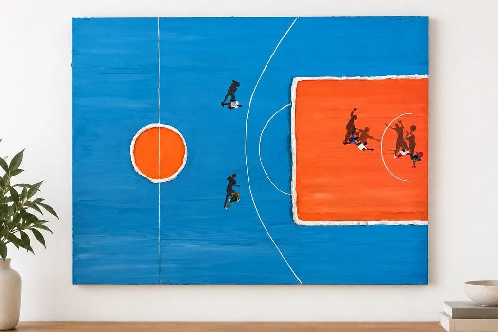 Basketball

60 x 80 cm

DKK 1800 | USD 270 | EUR 240 (plus shipping)

(I think this is the last in thr sports series i&rsquo;ll do, so grab it now!)