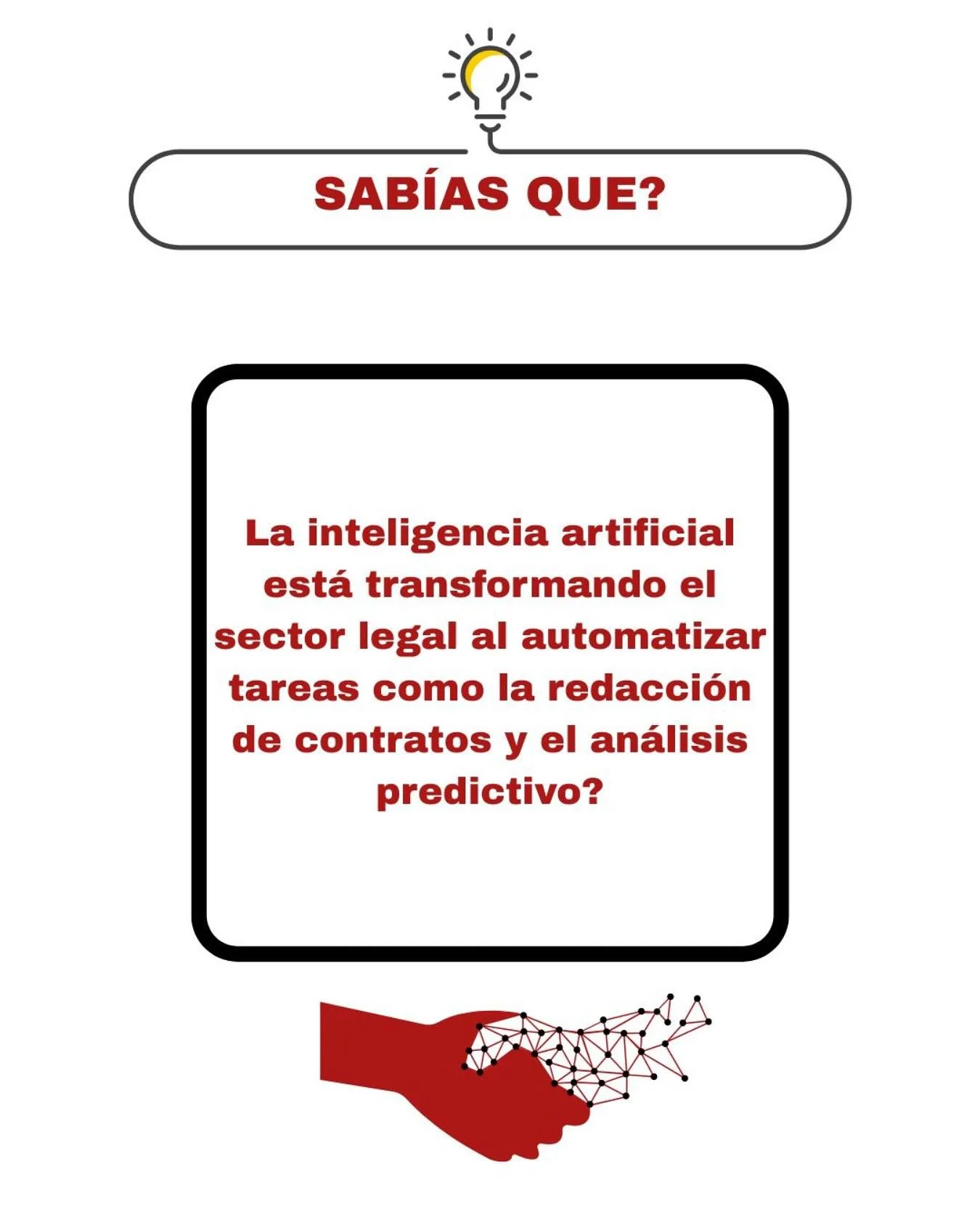 La IA est&aacute; revolucionando la pr&aacute;ctica legal. Puede analizar grandes vol&uacute;menes de documentos legales en segundos, identificar patrones en decisiones judiciales para predecir resultados, y generar borradores de contratos basados en