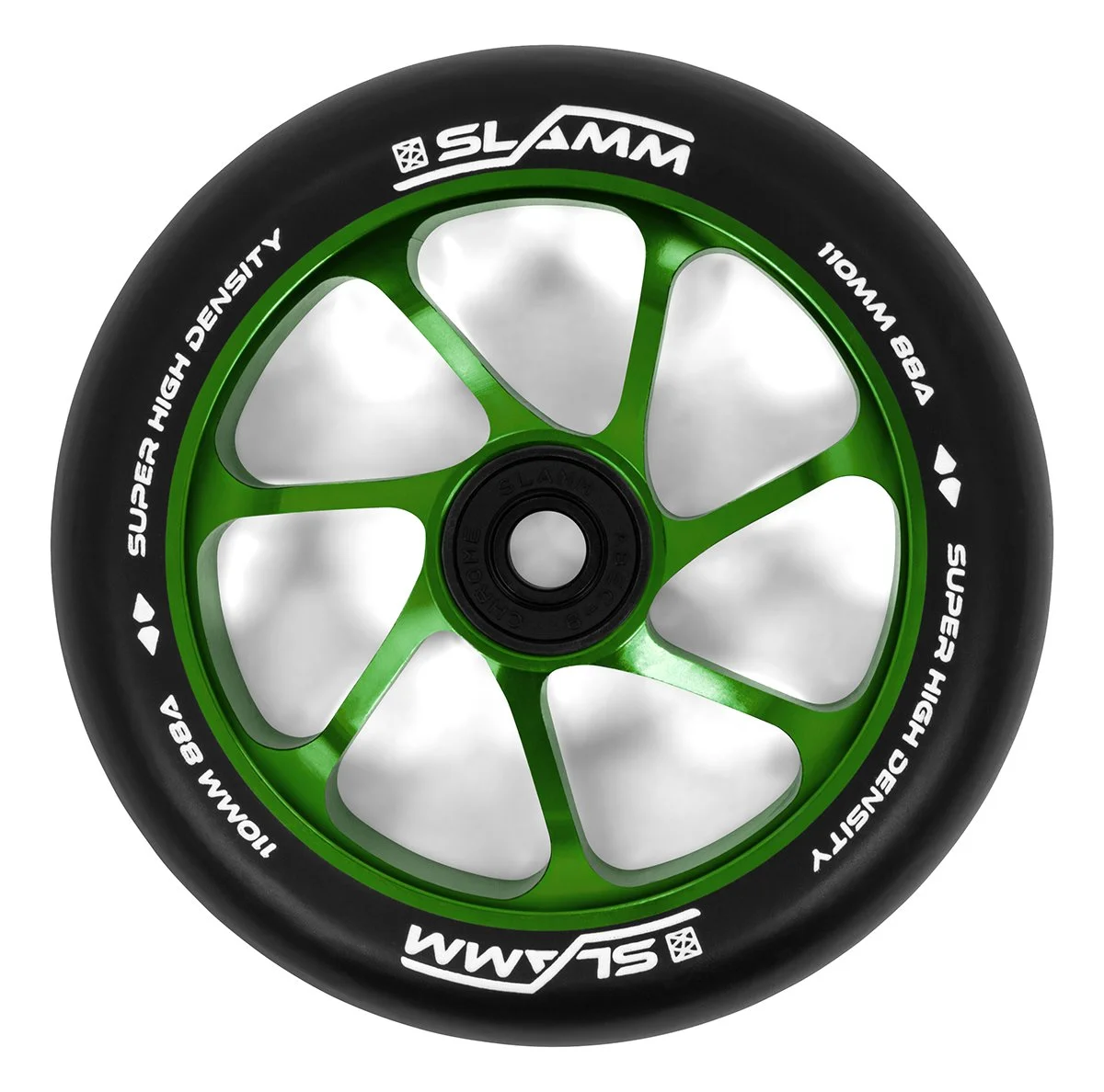 SL470 Slamm Scooters Team Black PU 110mm Wheels Green Main.jpg
