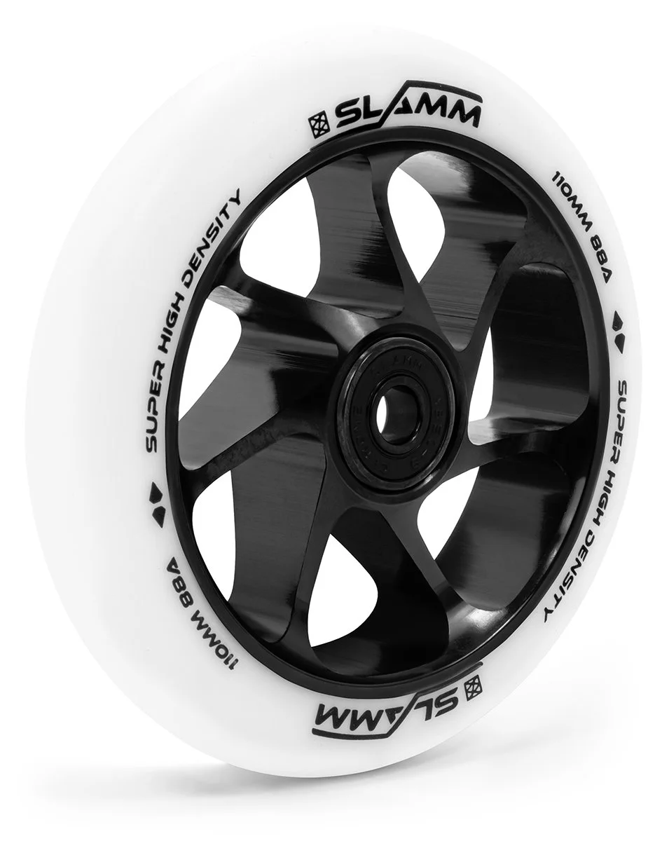 SL470 Slamm Scooters Team Colour PU 110mm Wheels White Angle.jpg