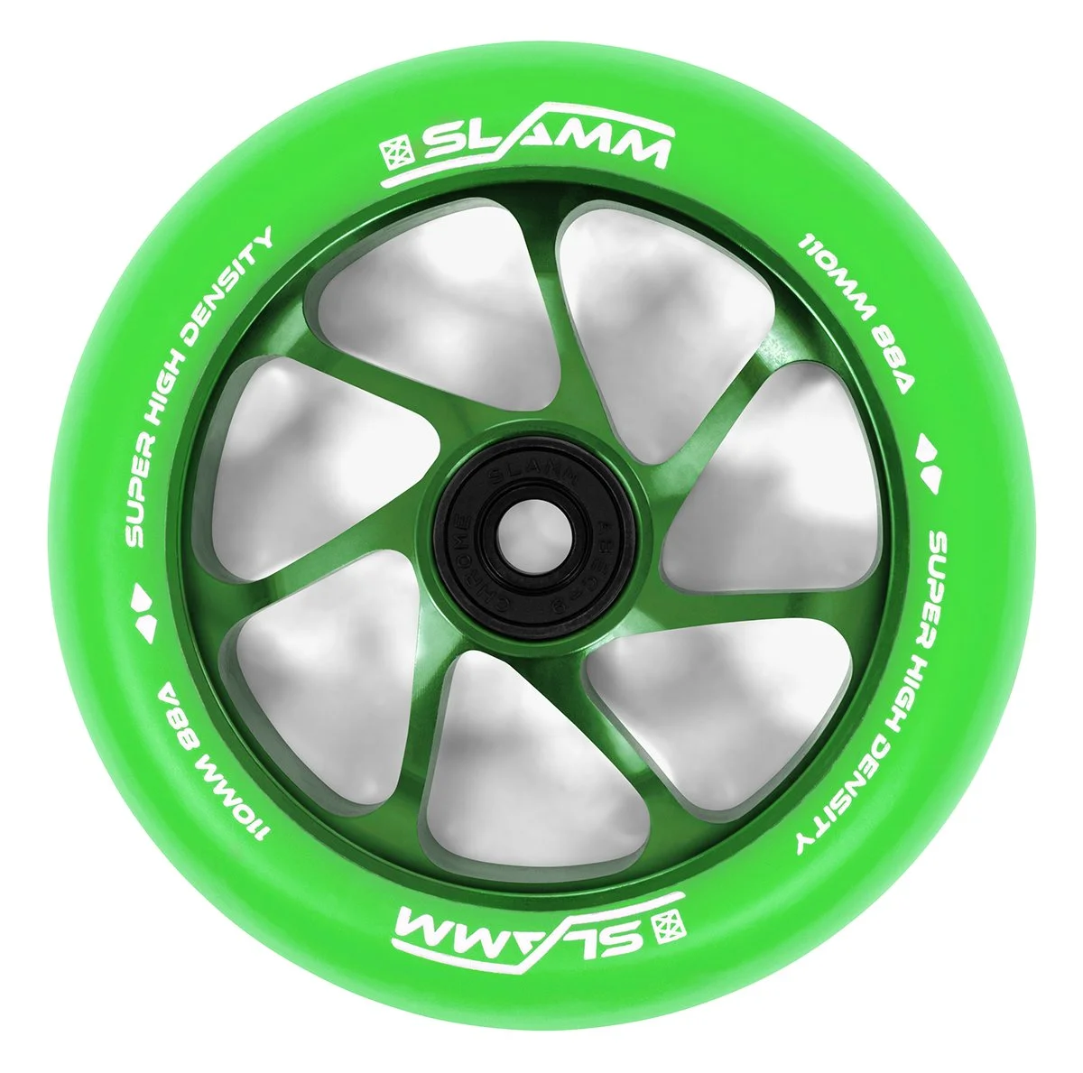 SL470 Slamm Scooters Team Colour PU 110mm Wheels Green Main.jpg