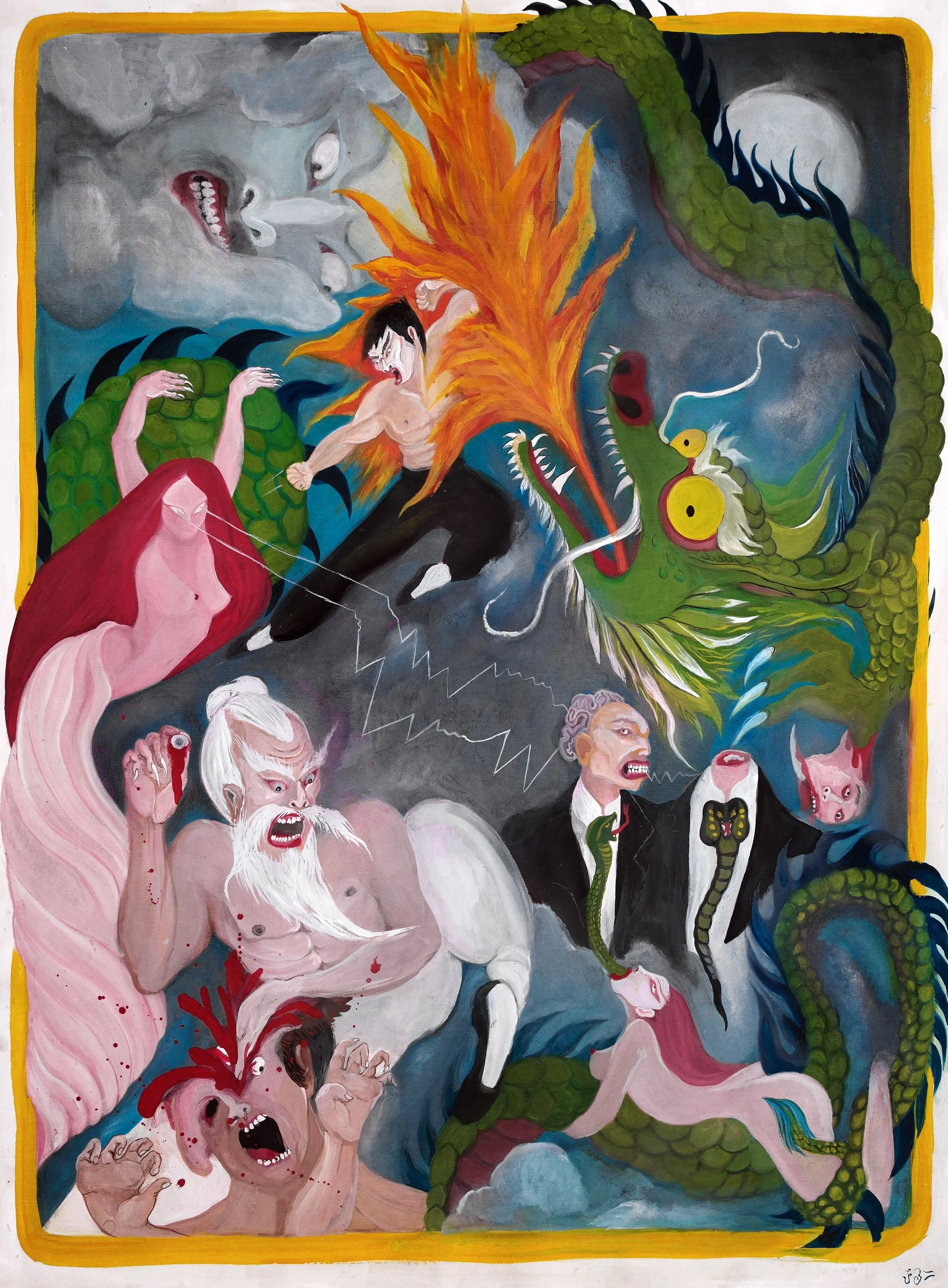 KUNG FU CANNIBAL - Gouache on Archival Paper 59 x 84 cm