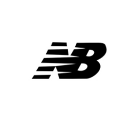 Black New Balance logo on a white background.