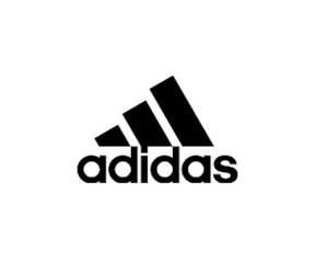 Black Adidas logo consisting of three diagonal stripes and the word 'adidas' underneath on a white background.