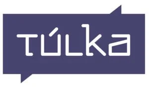 Logon teksti 'Tulka' valkoinen teksti tummansinisellä taustalla.