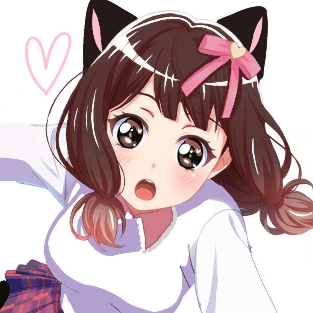 Meowbah fan art and old server-logo with a heart drawn next to it.