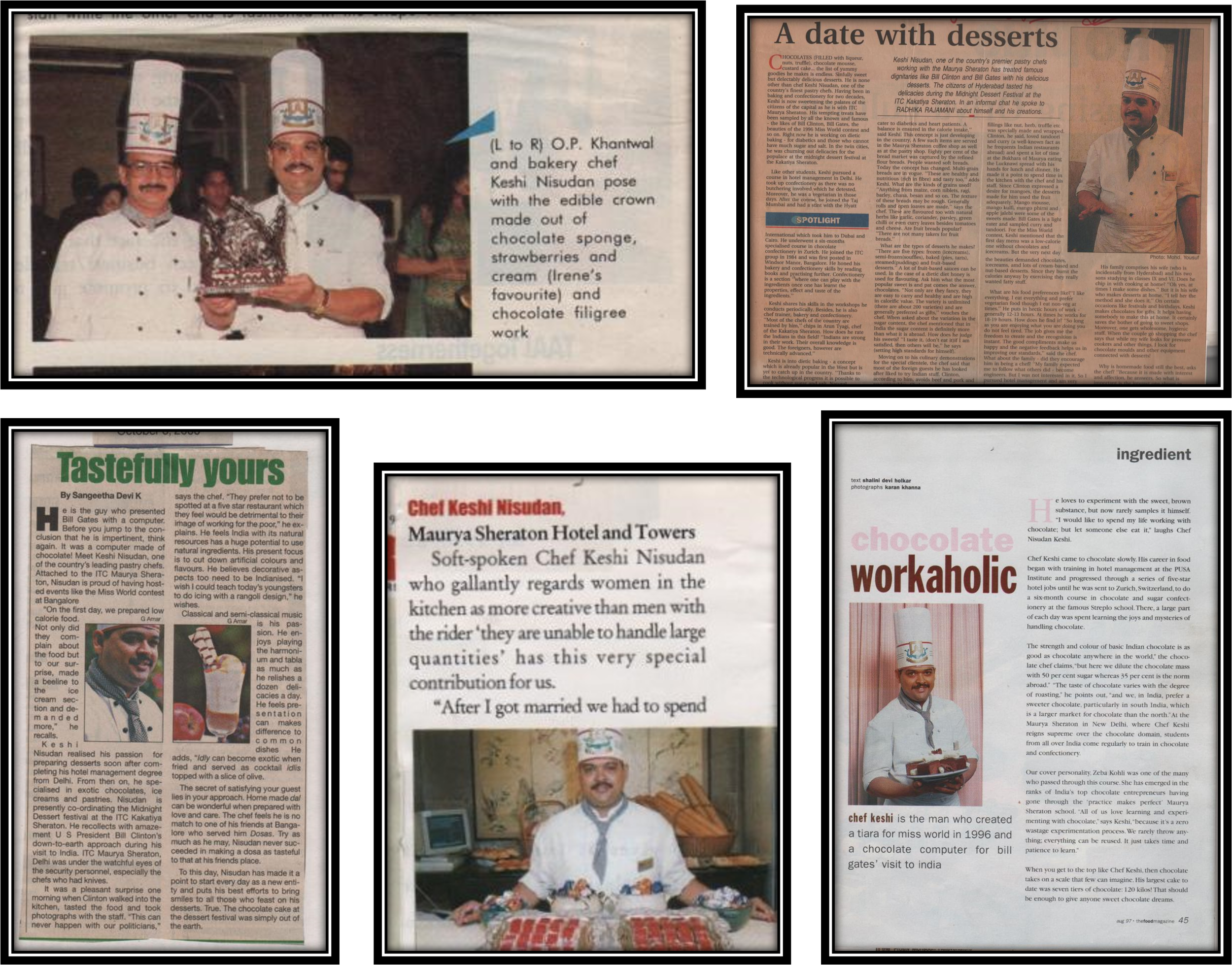 Photograph of Chef Keshi Nisudan, depicting his culinary journey through the years.